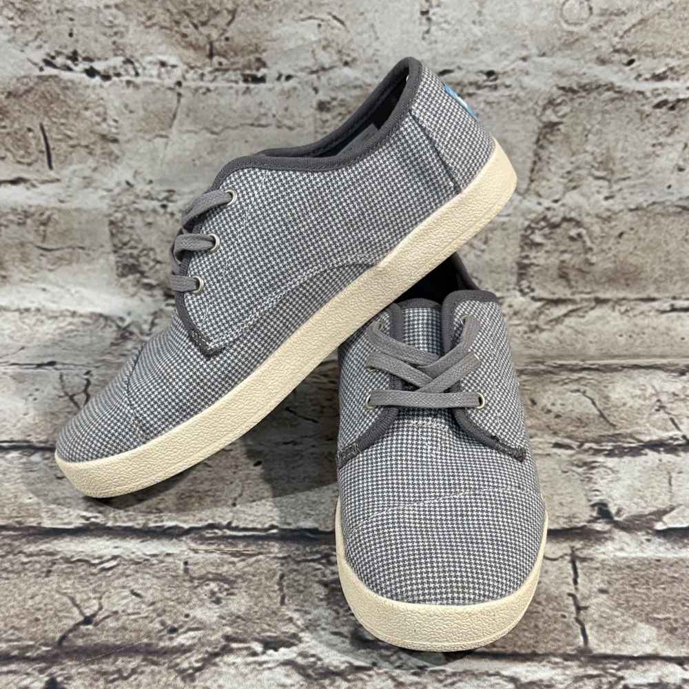 Toms Gray Patterned Women's Sneakers Wear with or without laces